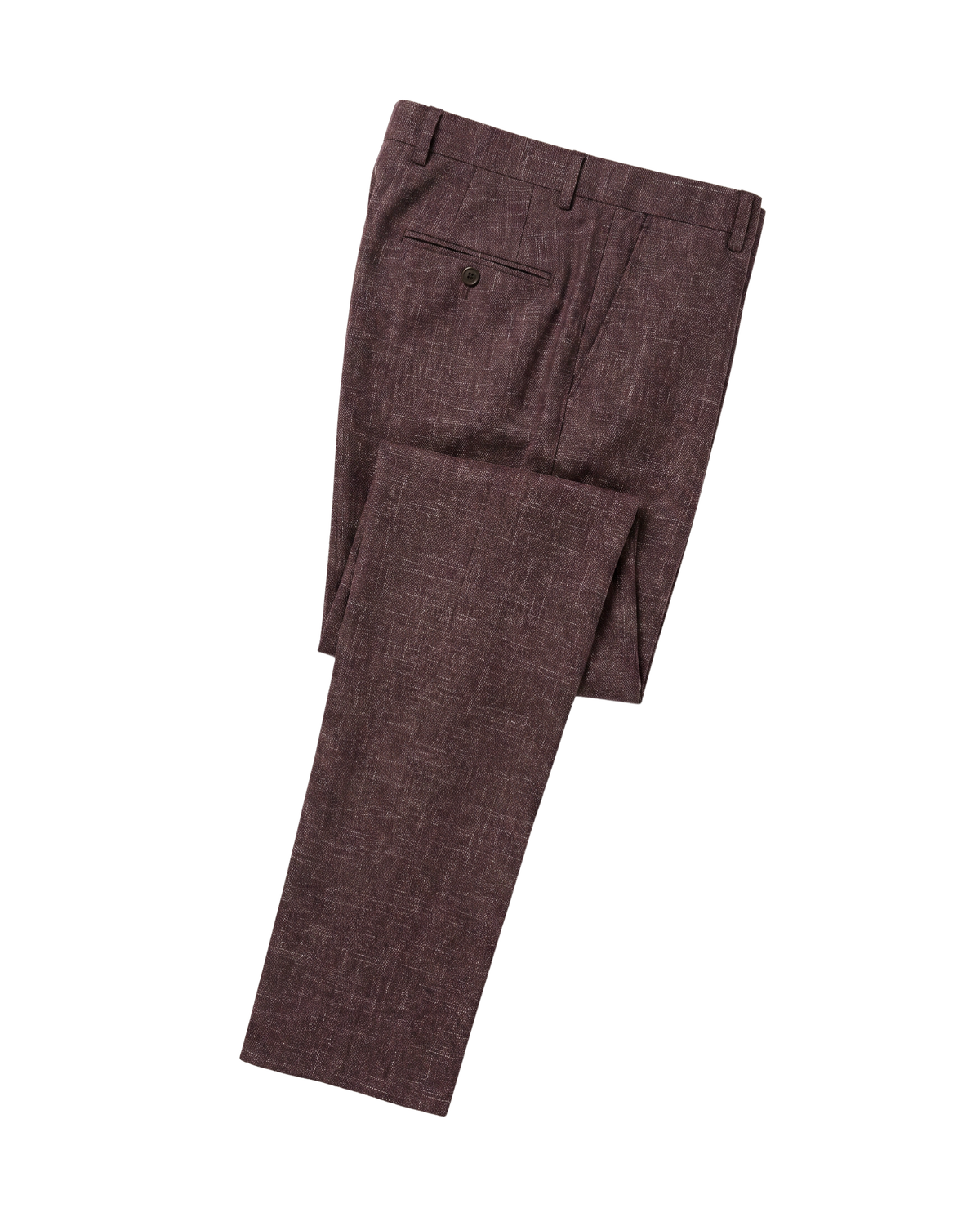 Men's Burgundy Wool Blend Slim Fit Notch Lapel 3-Button Suit