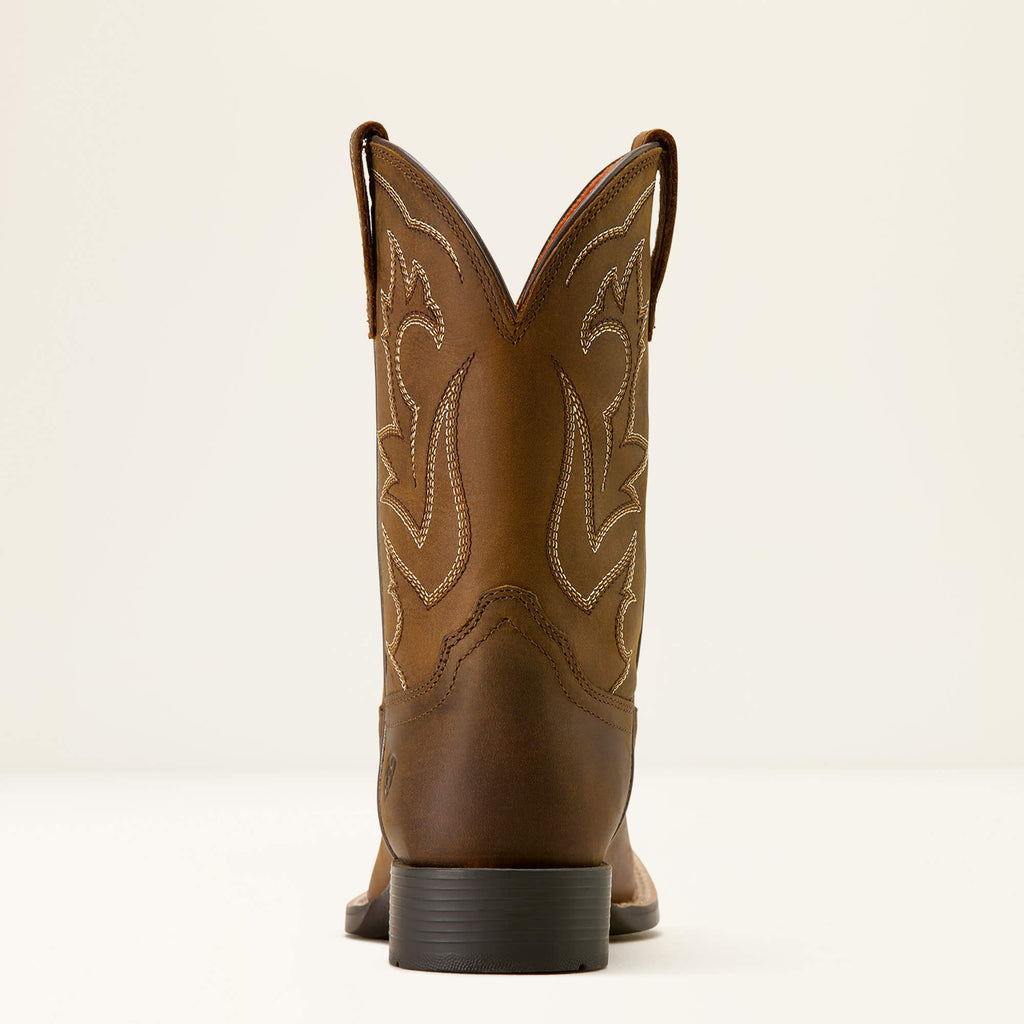 Kids' Deer Motif Leather Boots - Brown