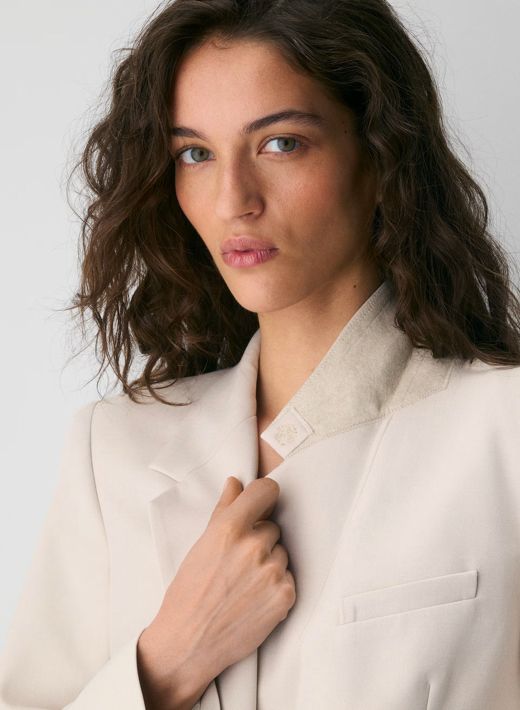 Single-Breasted Stretch Blazer - Check