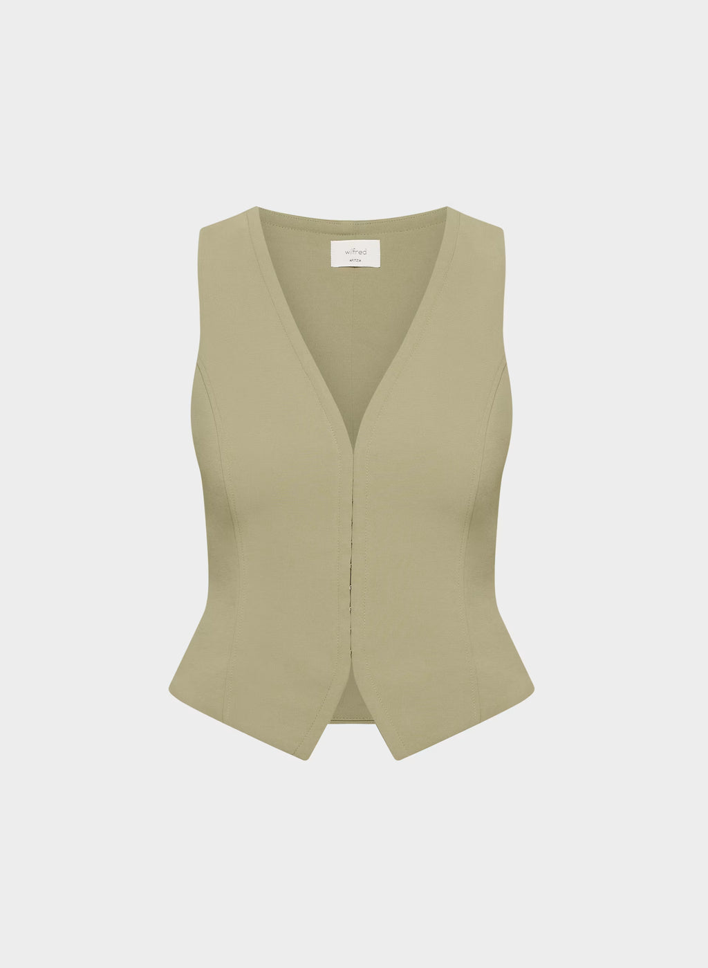Lined Tailored Suit Vest - Olive