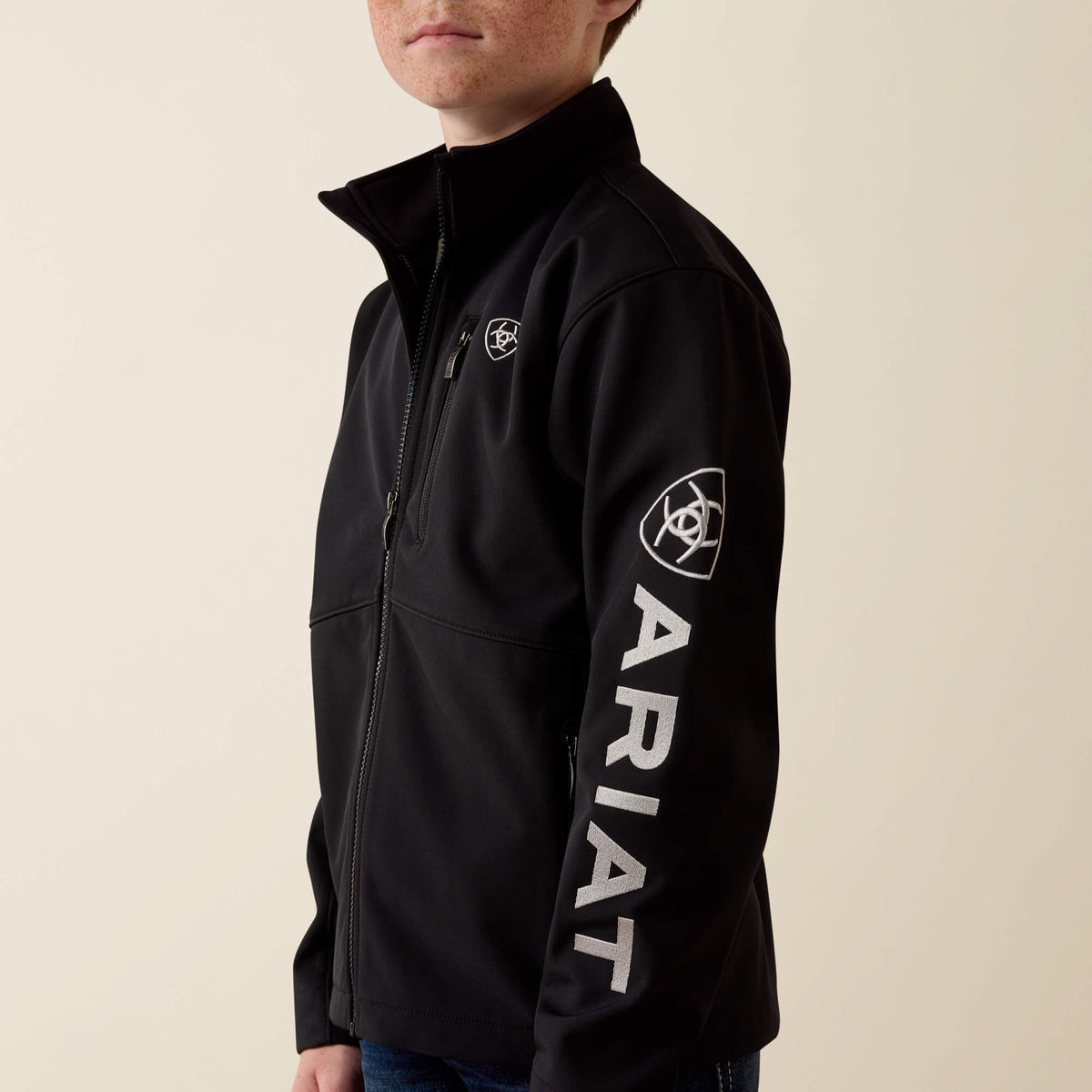 Kids' Recycled Stretch Softshell Jacket - Black