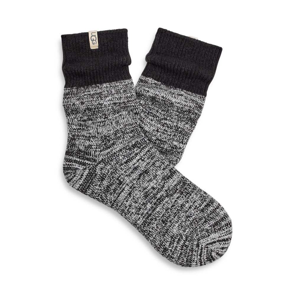 Women's Rib Knit Quarter Socks - Black