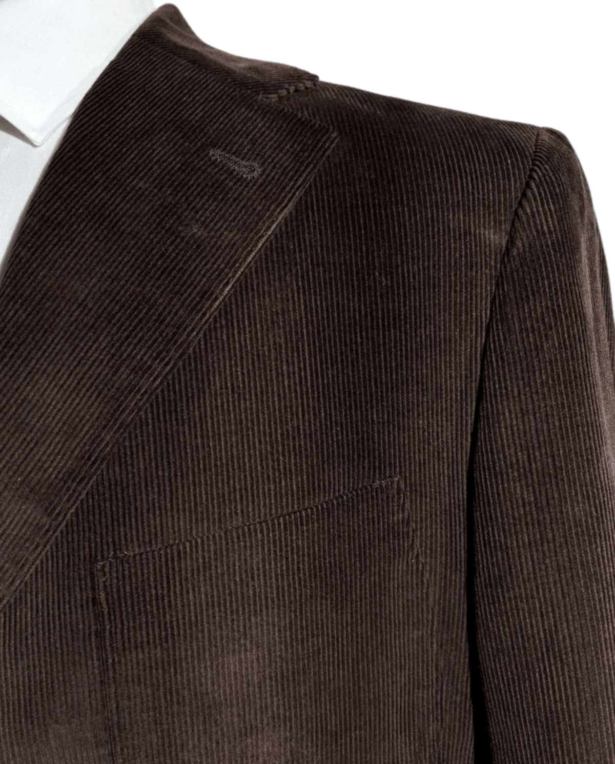 Men's Brown Corduroy Notch Lapel Slim Fit 3-Button Cotton Suit