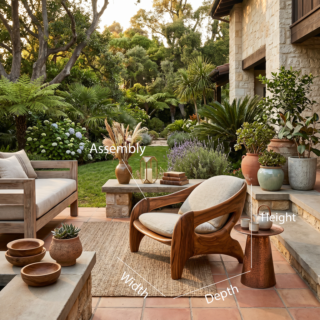 Sculptural Solid Wood Accent Chair with Upholstered Seat - view 8