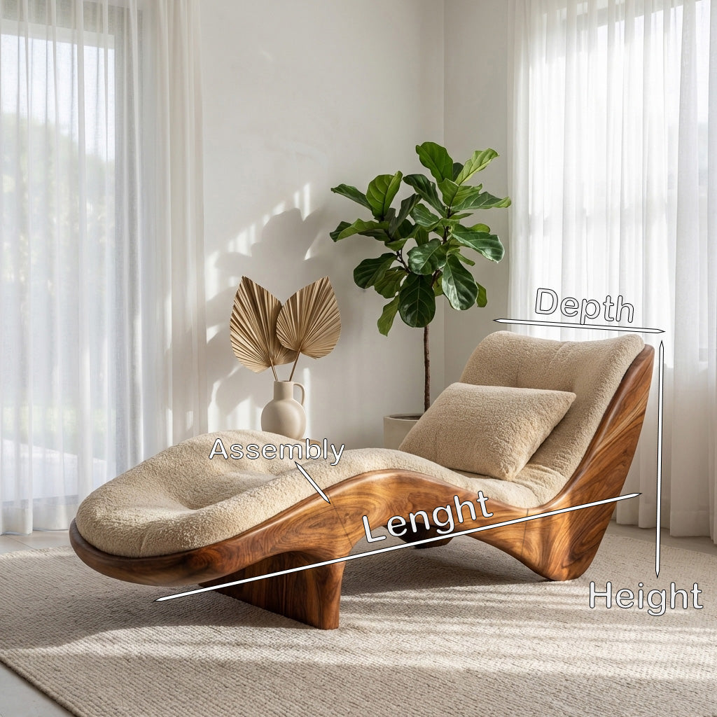 Solid Wood Wave Lounge Chair for Reading Nook - view 8