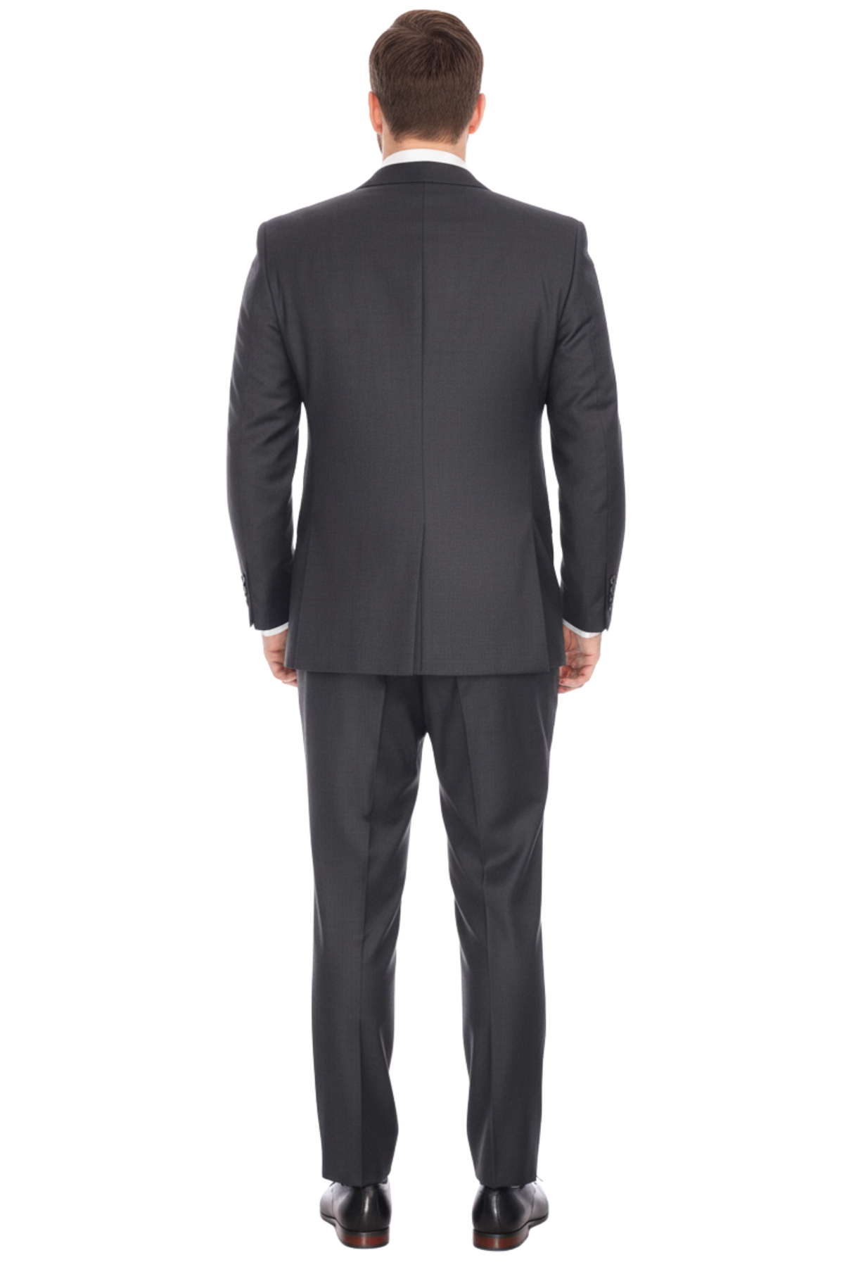 Men's Charcoal Gray Wool Canvassed Regular Fit Suit
