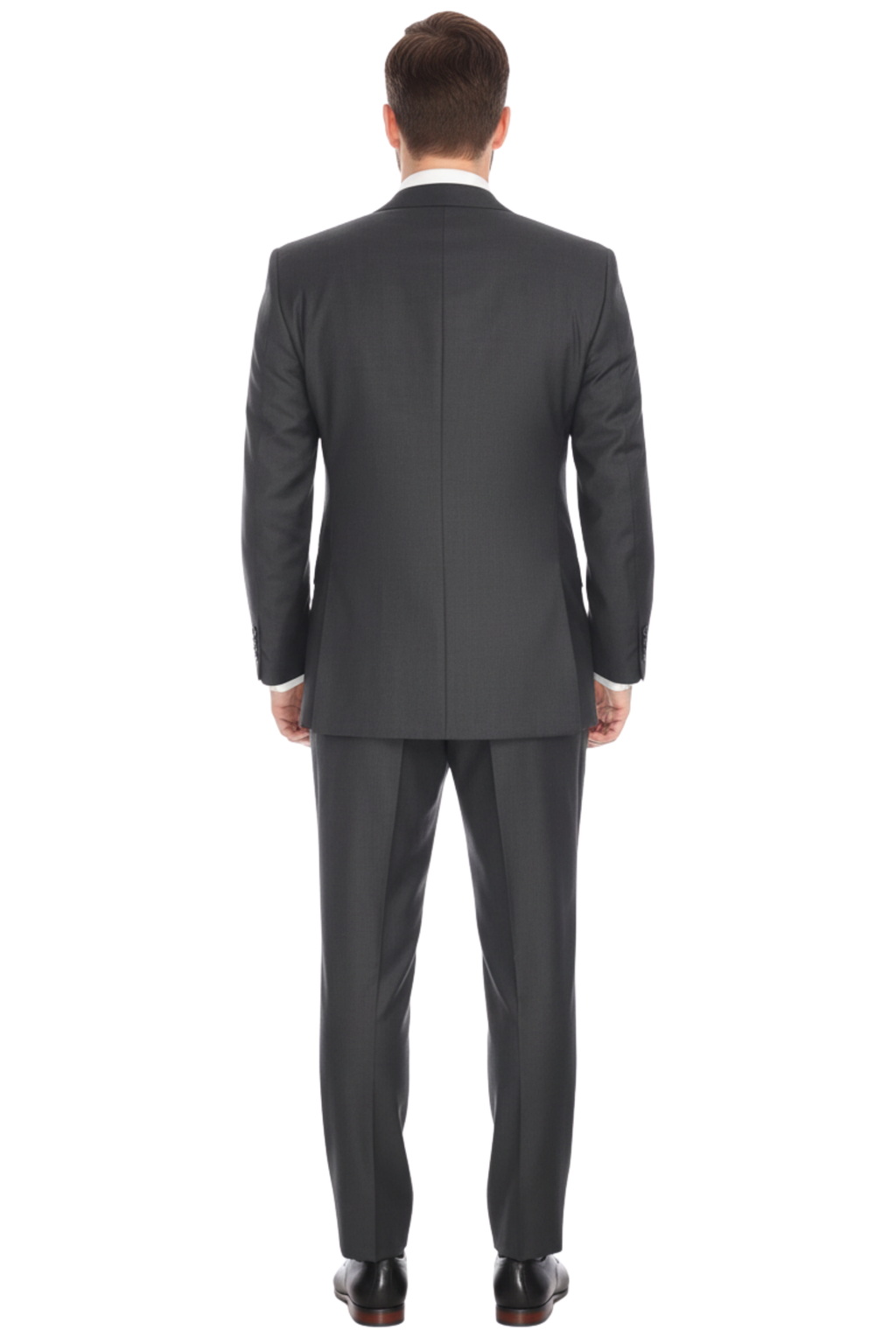 Men's Charcoal Gray Wool Canvassed Slim Fit Suit