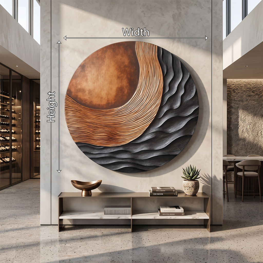 Carved 3D Wood Wall Art Panel for Bedroom with Tidal Folds - view 6