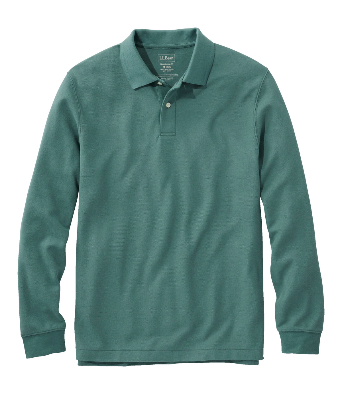 Men's Long-Sleeve Cotton Pique Polo - Lavender