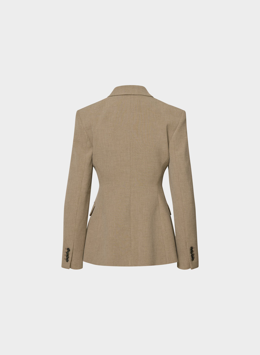 Single-Breasted Stretch Blazer - Brown Check