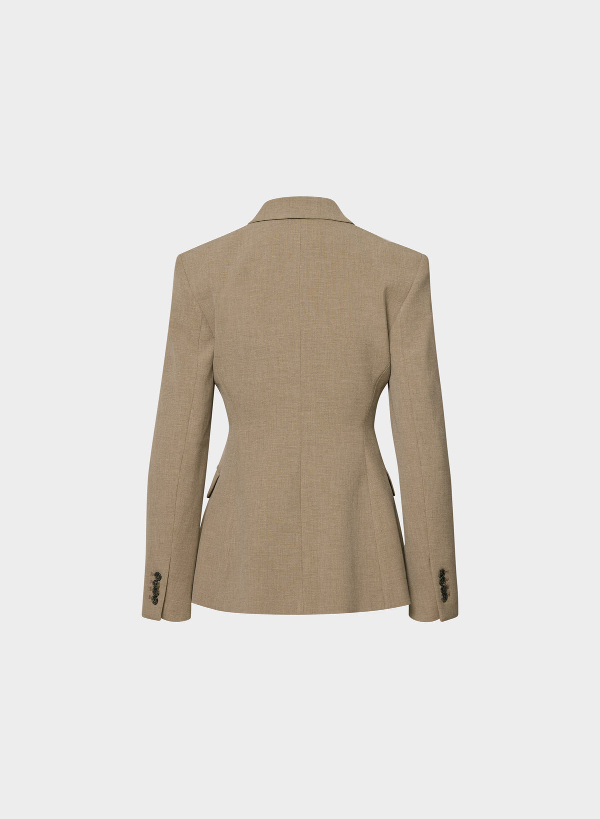 Single-Breasted Stretch Blazer - Brown Check