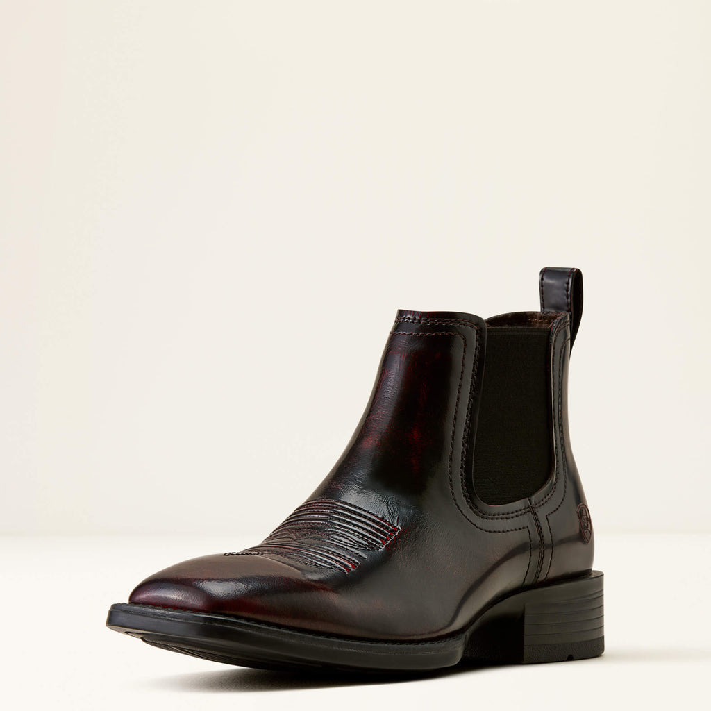 Men's Suede Wide Square Toe Chelsea Boots - Navy