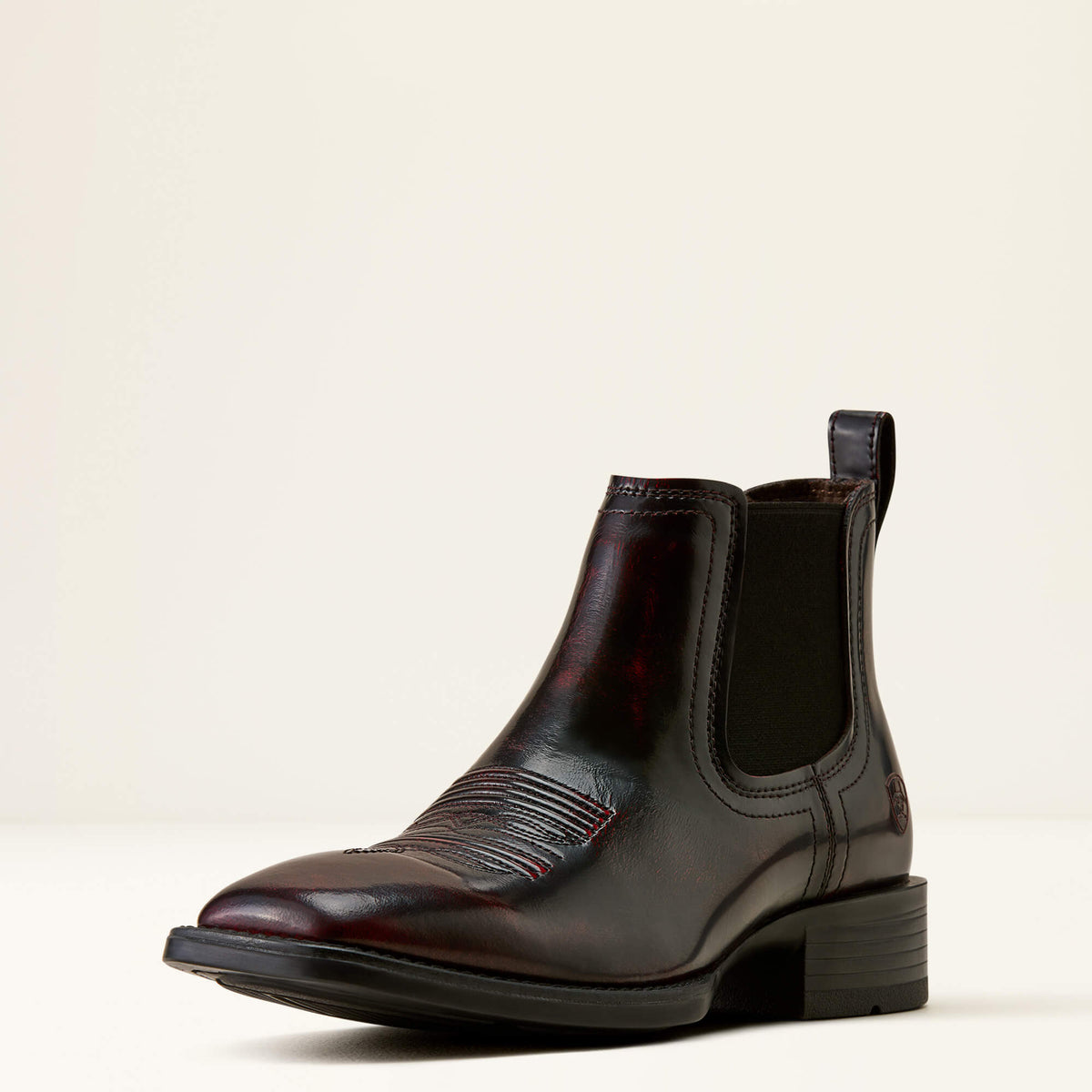 Men's Suede Wide Square Toe Chelsea Boots - Navy