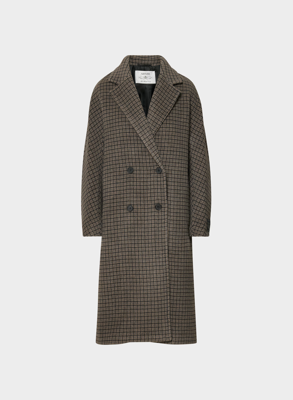 Double-Breasted Wool Cashmere Coat - Herringbone