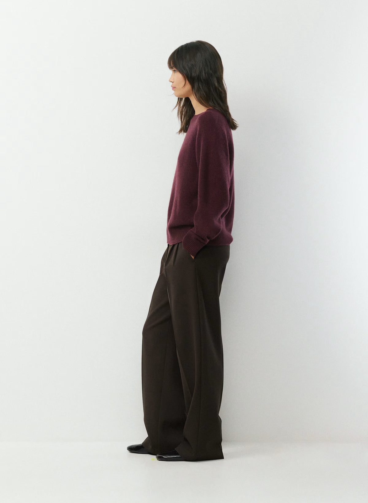 Wool Cashmere Raglan Sweater - Olive