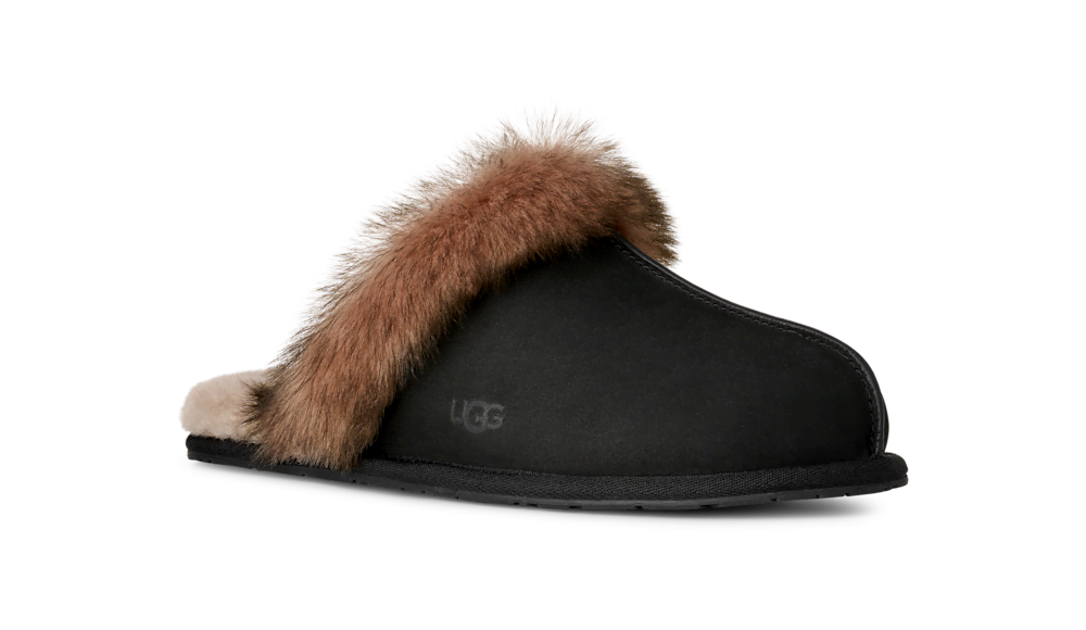 Women's Nubuck Sheepskin Collar Slipper