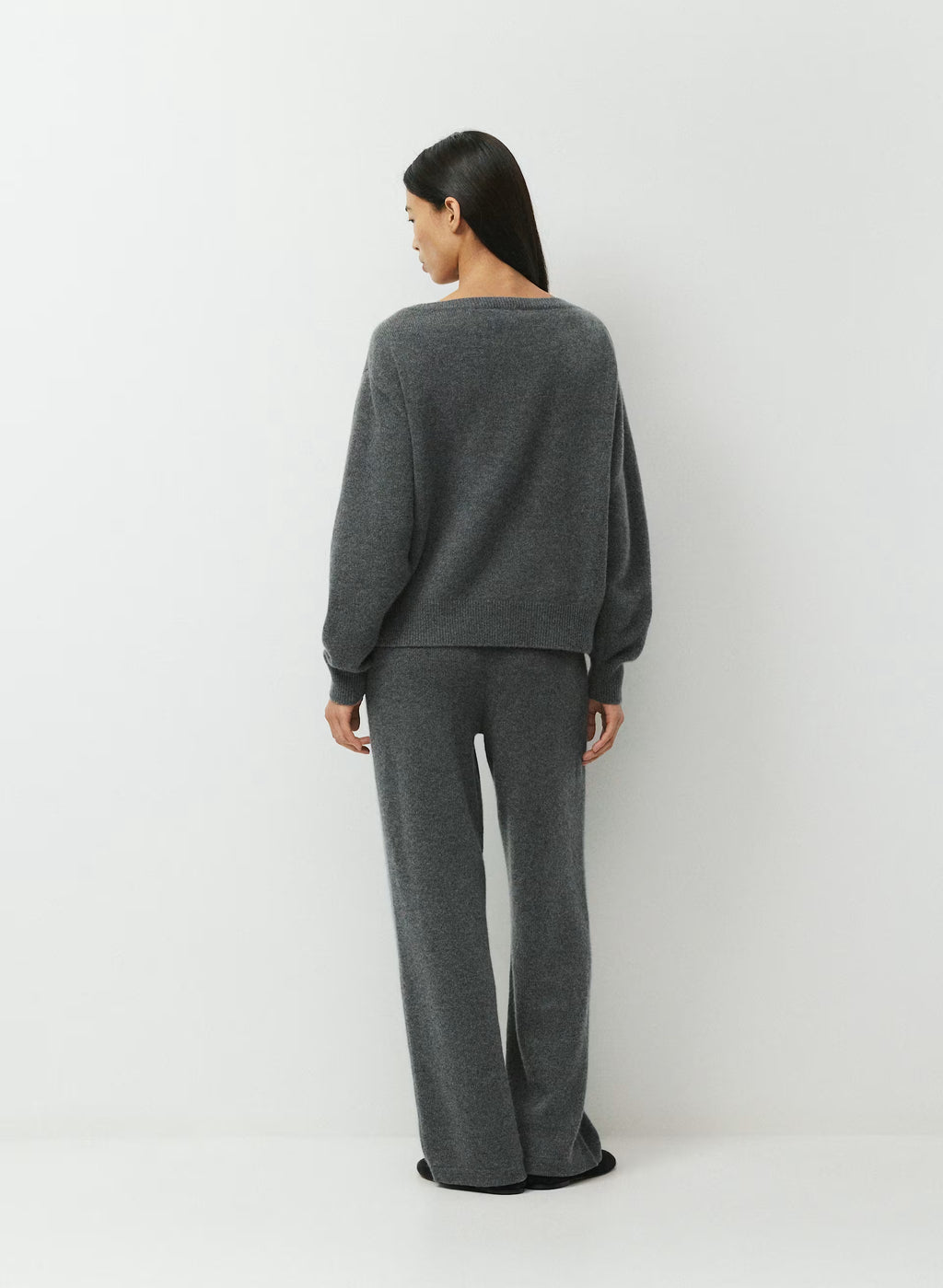 Cashmere Boatneck Sweater - Heather Gray