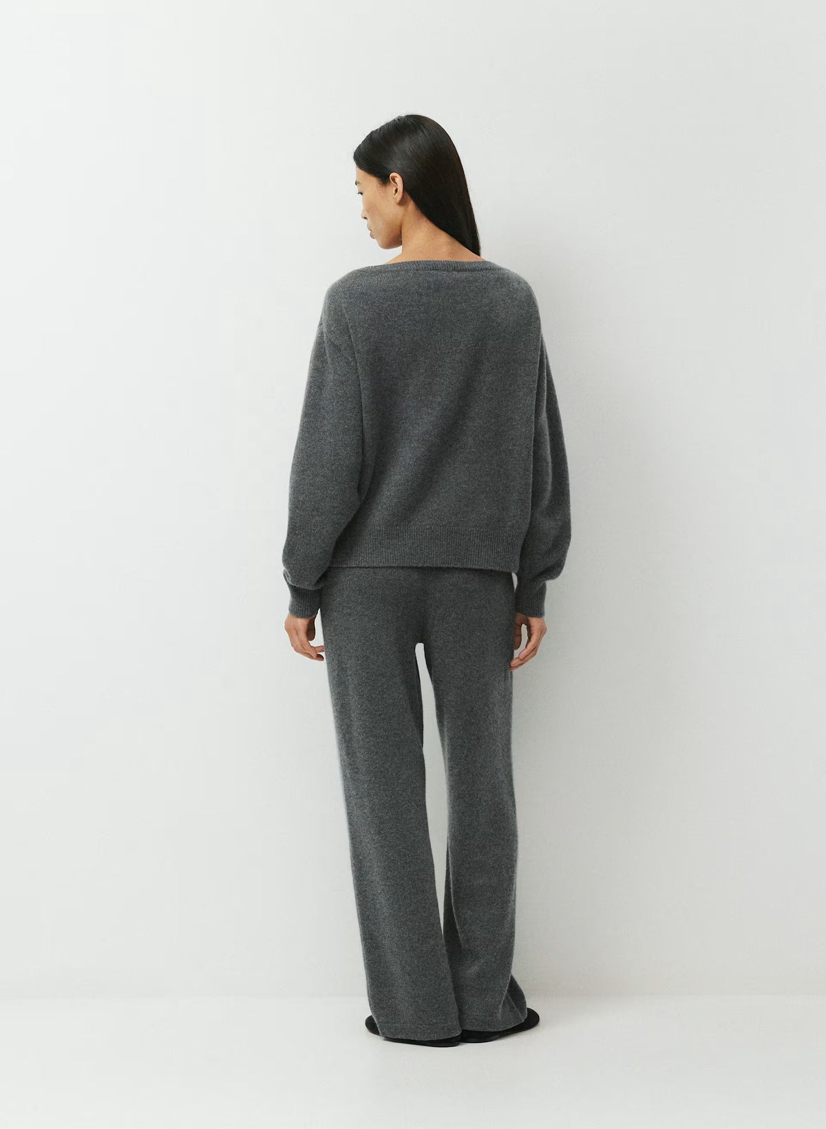 Cashmere Boatneck Sweater - Heather Gray