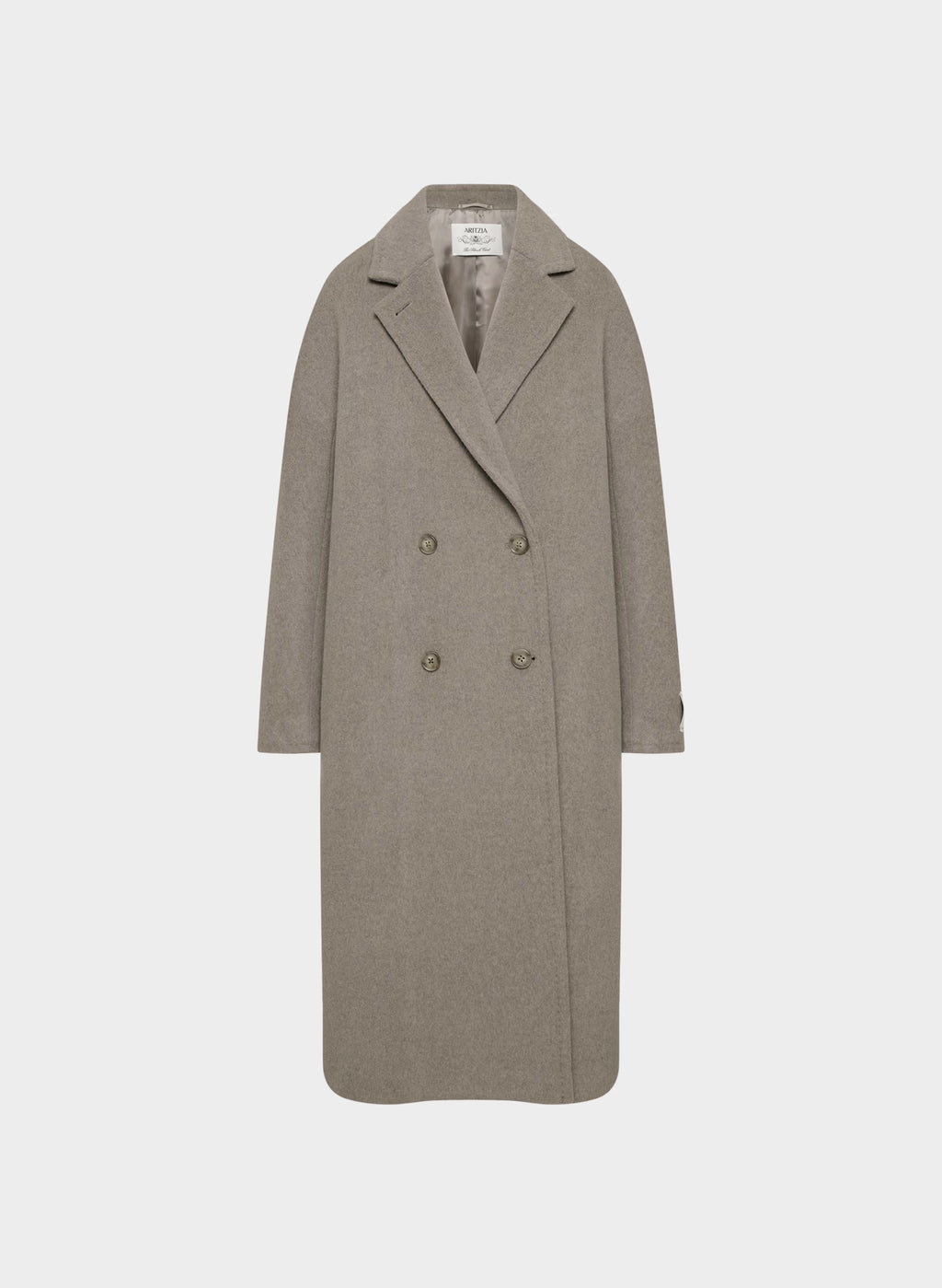 Double-Breasted Wool Cashmere Coat - Herringbone