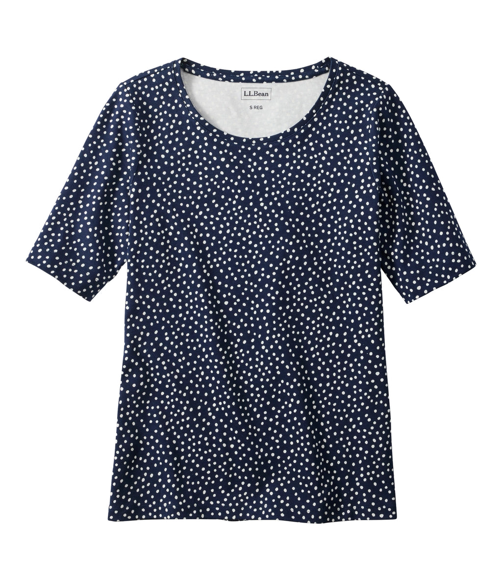 Women's Printed Elbow Sleeve Cotton Tee