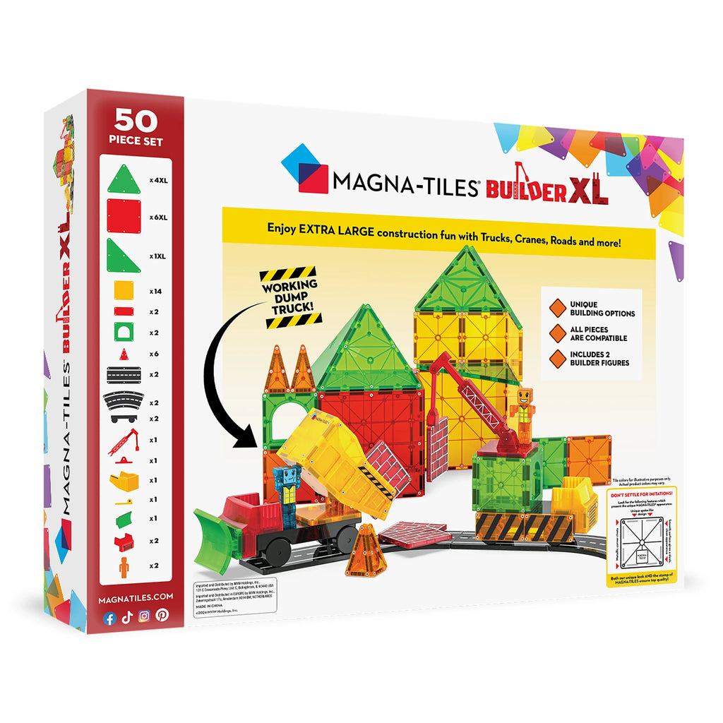 Construction Magnetic Building Set - 50 Pieces