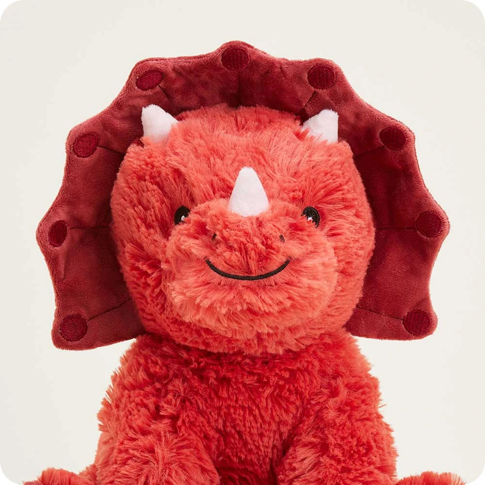 Red Triceratops Microwavable Plush