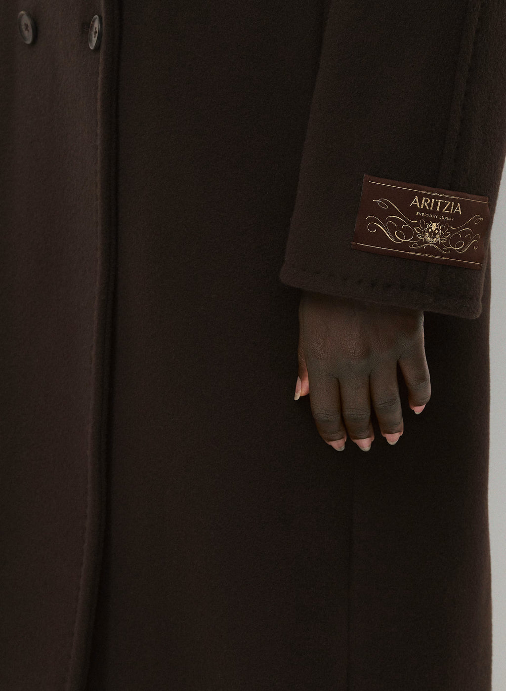 Double-Breasted Wool Cashmere Coat - Herringbone