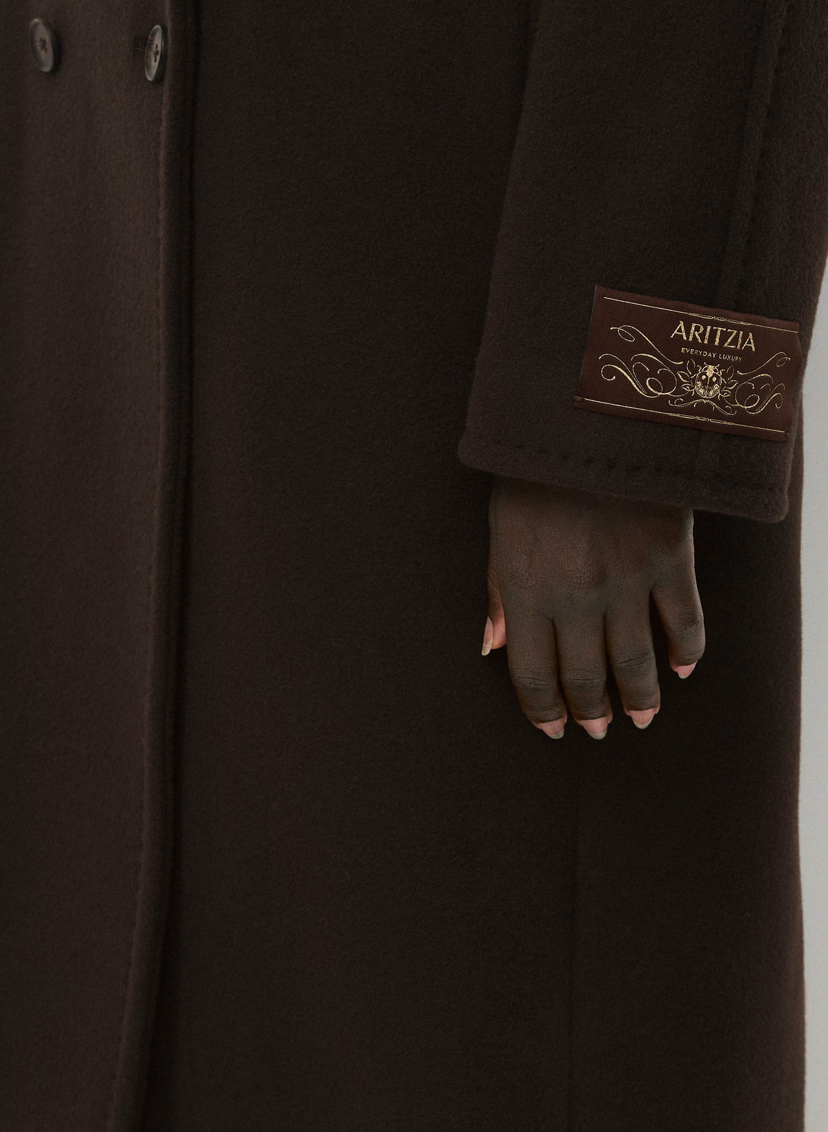 Double-Breasted Wool Cashmere Coat - Herringbone