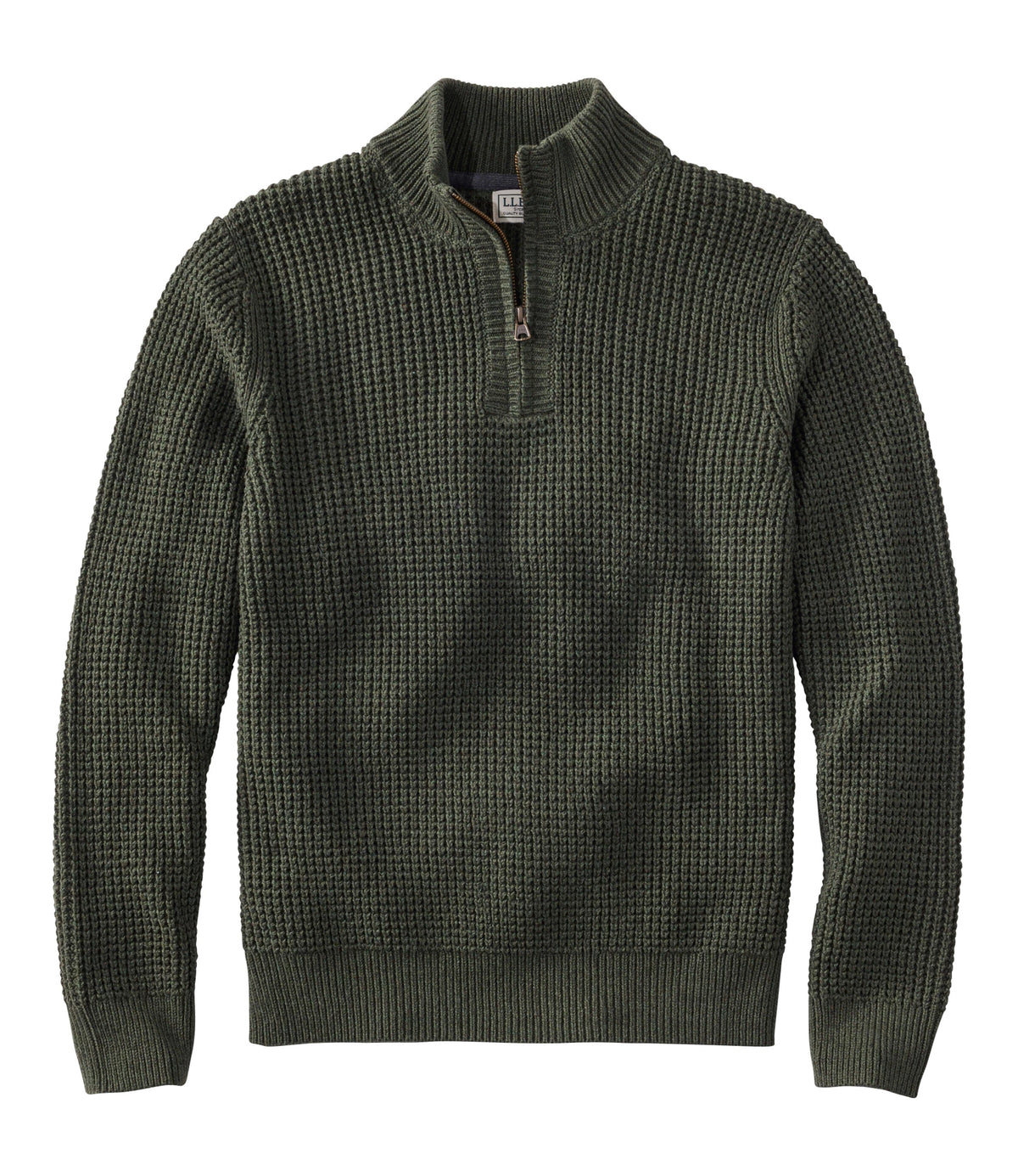 Men's Organic Cotton Waffle Quarter-Zip Sweater