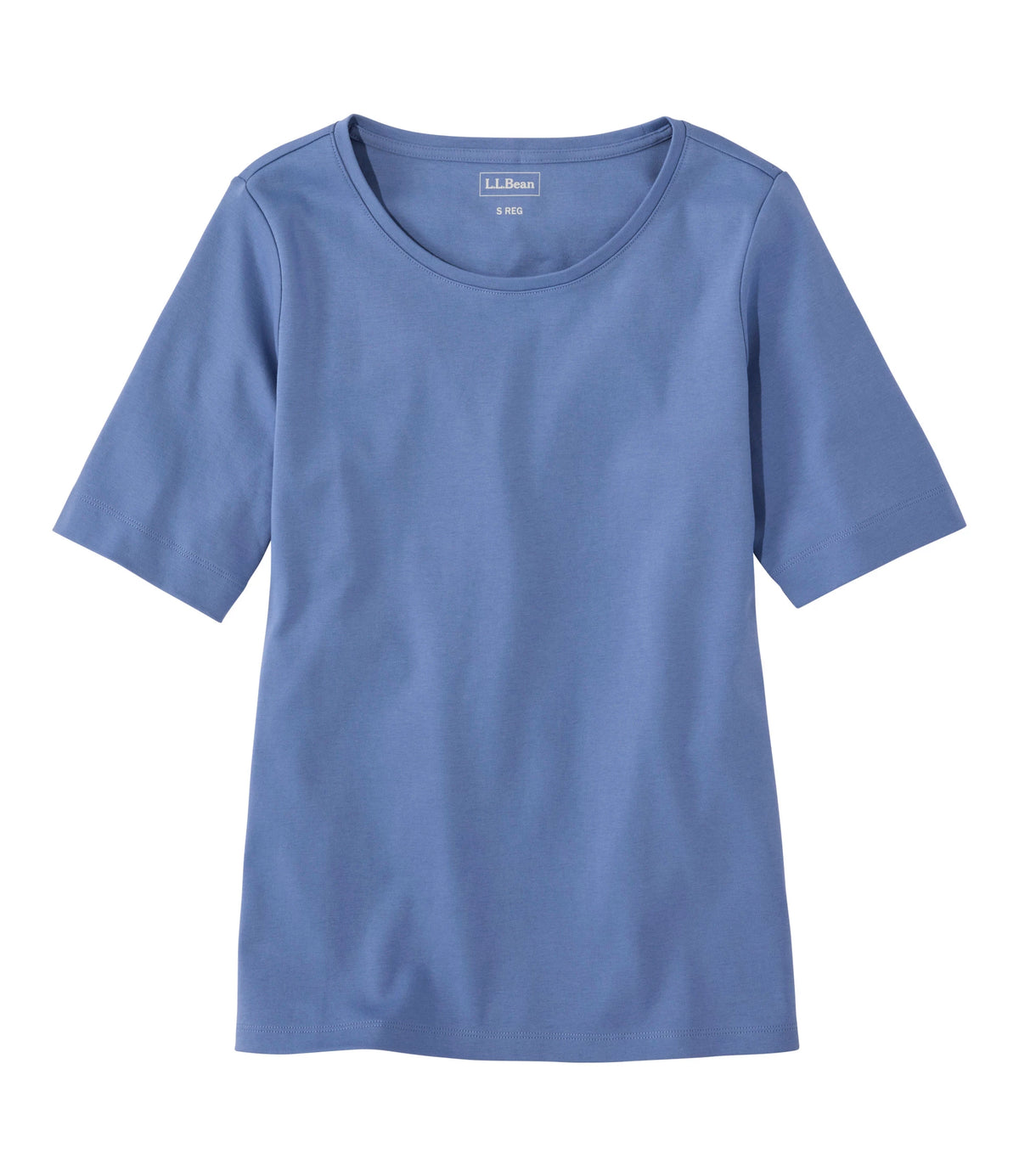 Women's Cotton Jewel Neck Elbow-Sleeve T-Shirt - White