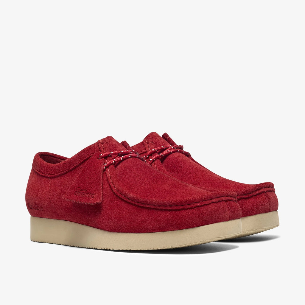 Men's Suede Moc Toe Lace-Up Shoe - Red