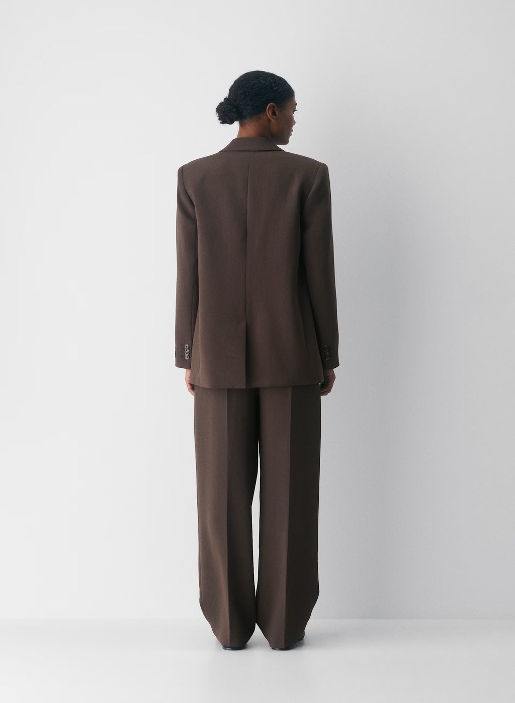 High-Rise Wide-Leg Crepe Trousers - Sand