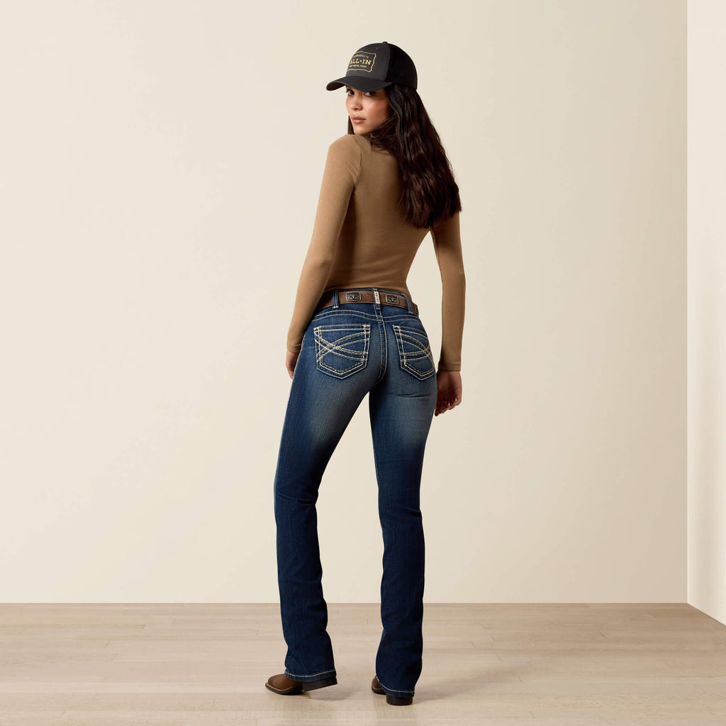 Women's Mid-Rise Stretch Boot Cut Jeans - Blue