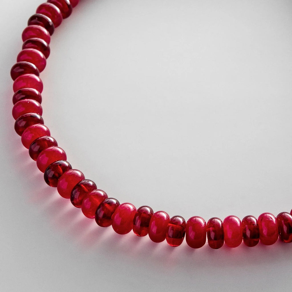Two-Tone Red Jasper Beaded Necklace