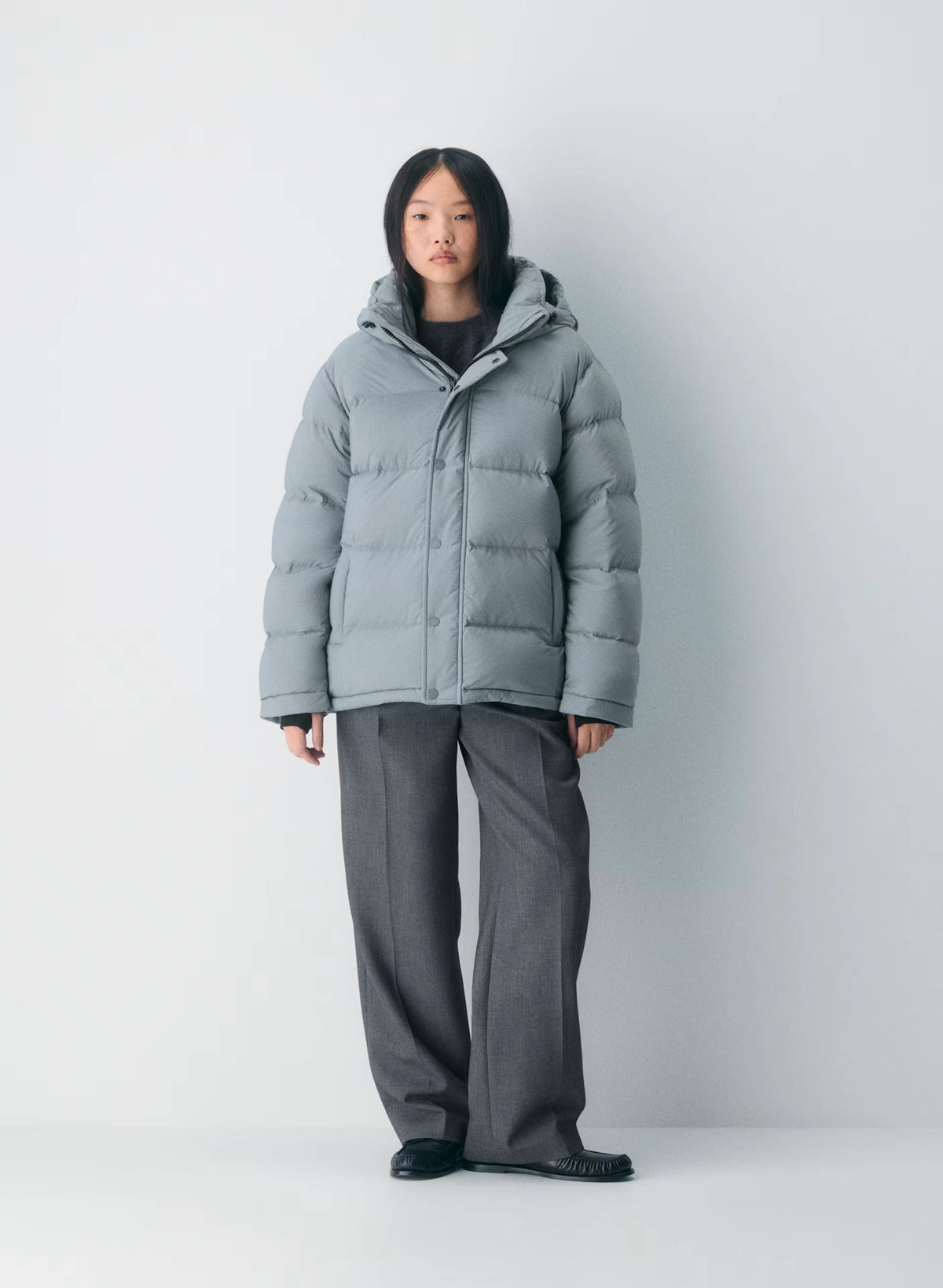 Long Down Puffer Jacket - Blue