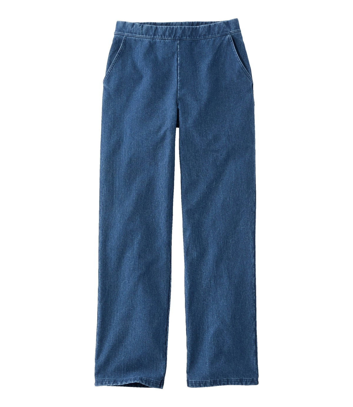 Women's Fleece-Back Straight Leg Denim Pants - Indigo