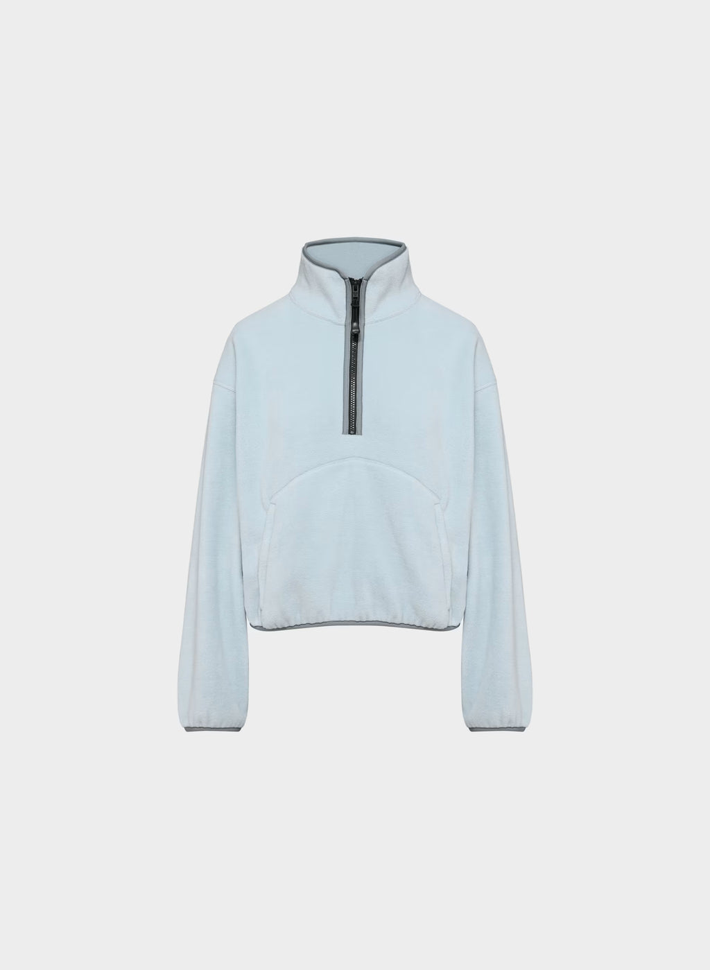 Oversized Half-Zip Microfleece Pullover - Gray
