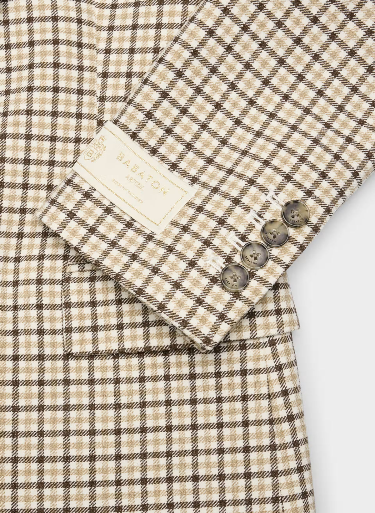 Single-Breasted Stretch Blazer - Check