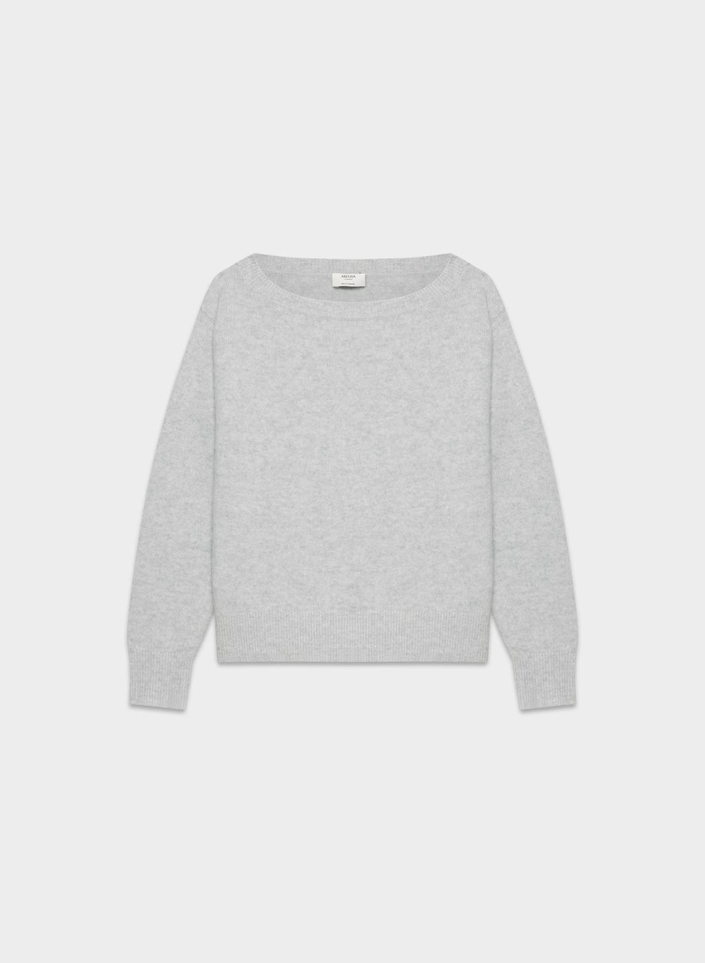 Cashmere Boatneck Sweater - Heather Gray