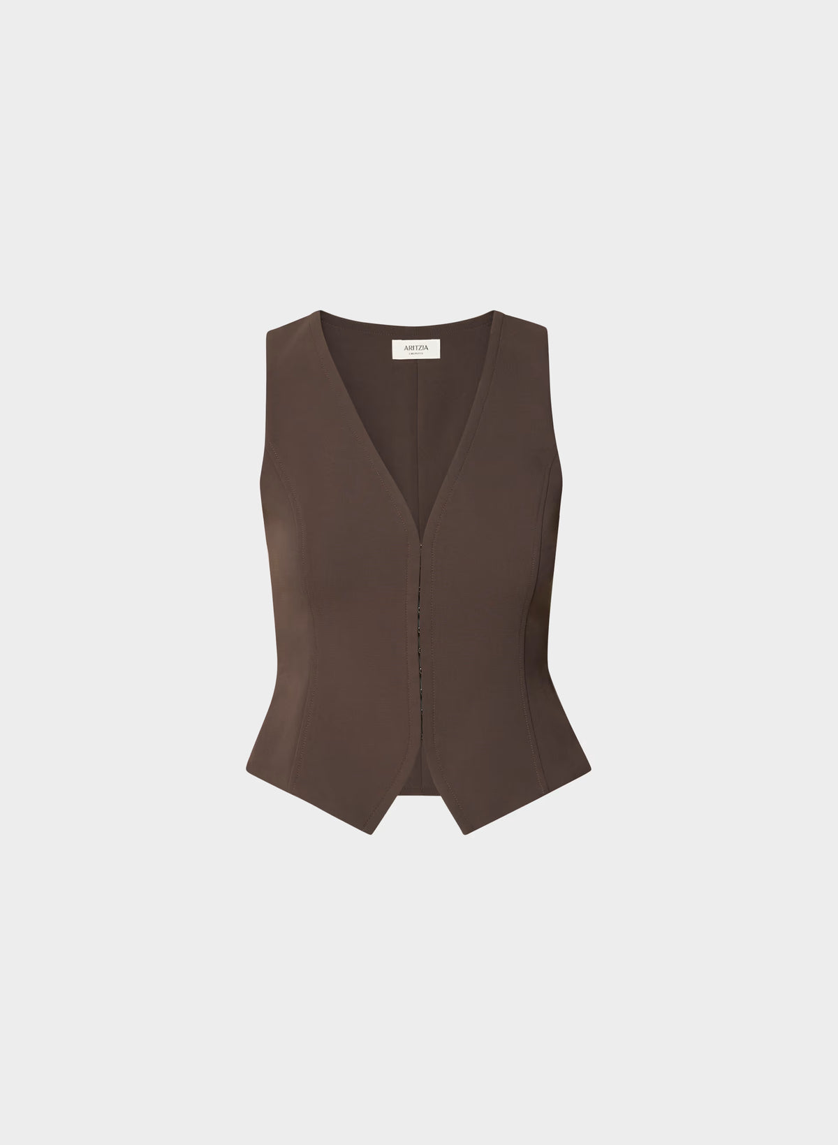 Lined Tailored Suit Vest - Olive