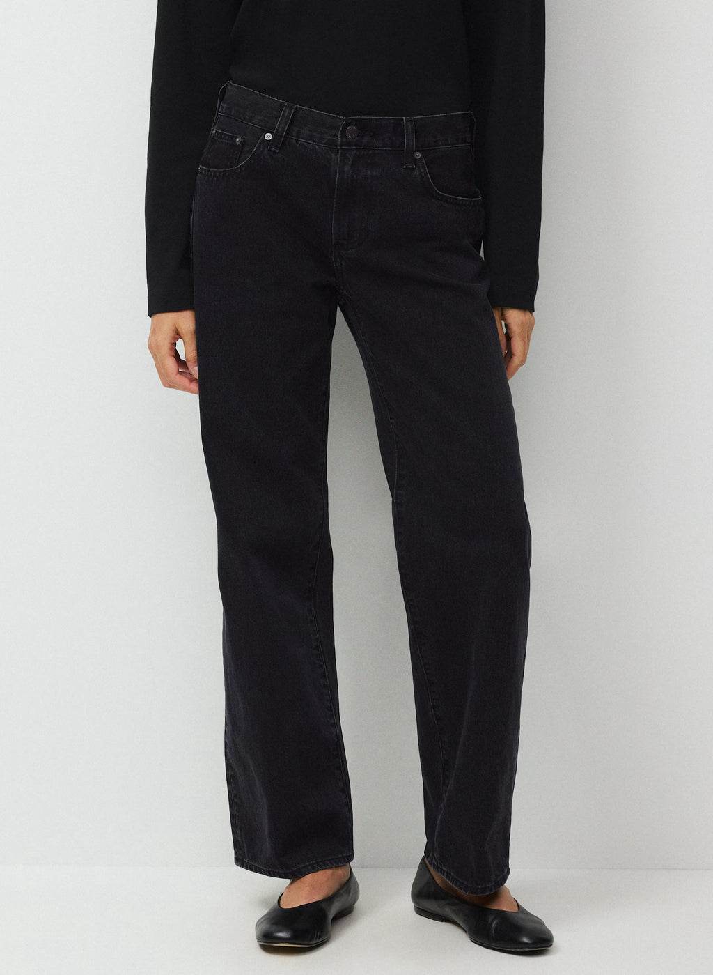 Low-Rise Wide-Leg Jeans - Dark Blue
