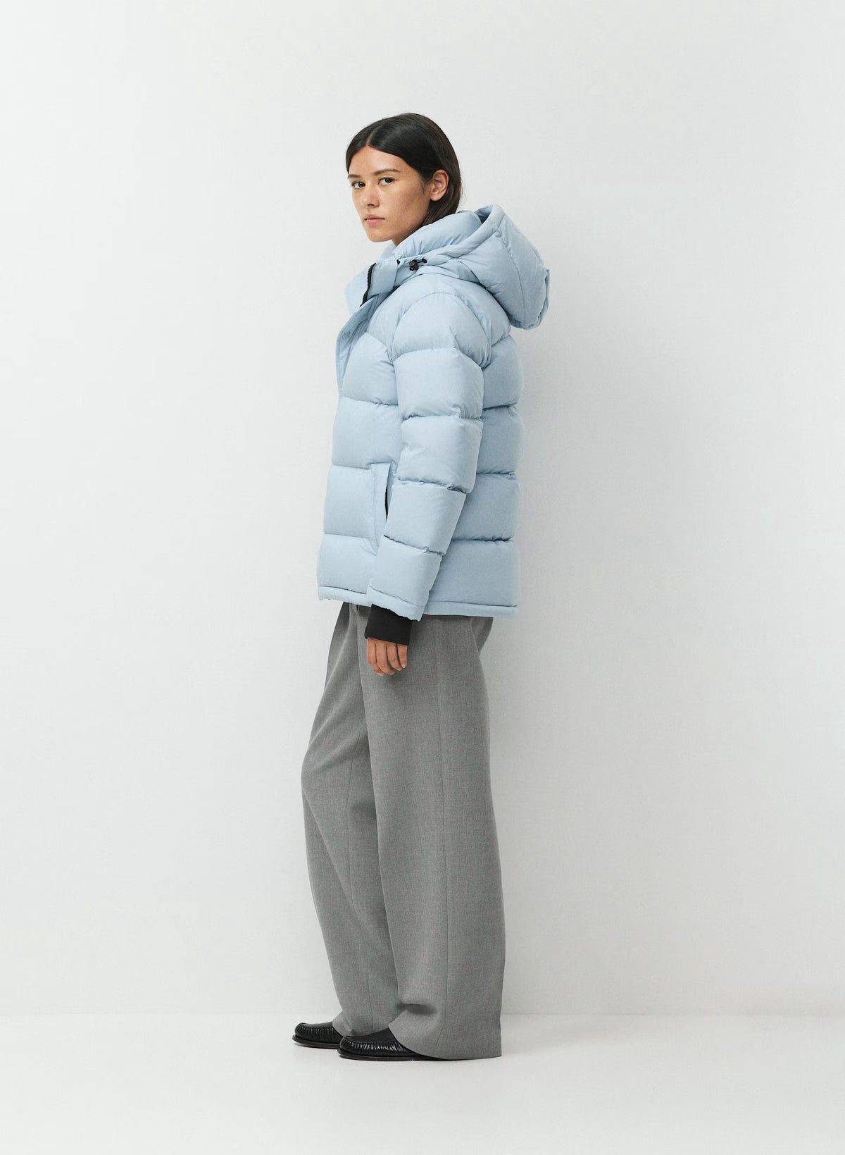 Long Down Puffer Jacket - Blue