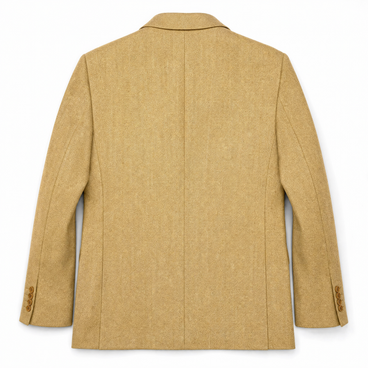 Men's Orange Sand Shantung Weave Silk Wool Blend 3-Button Sport Coat
