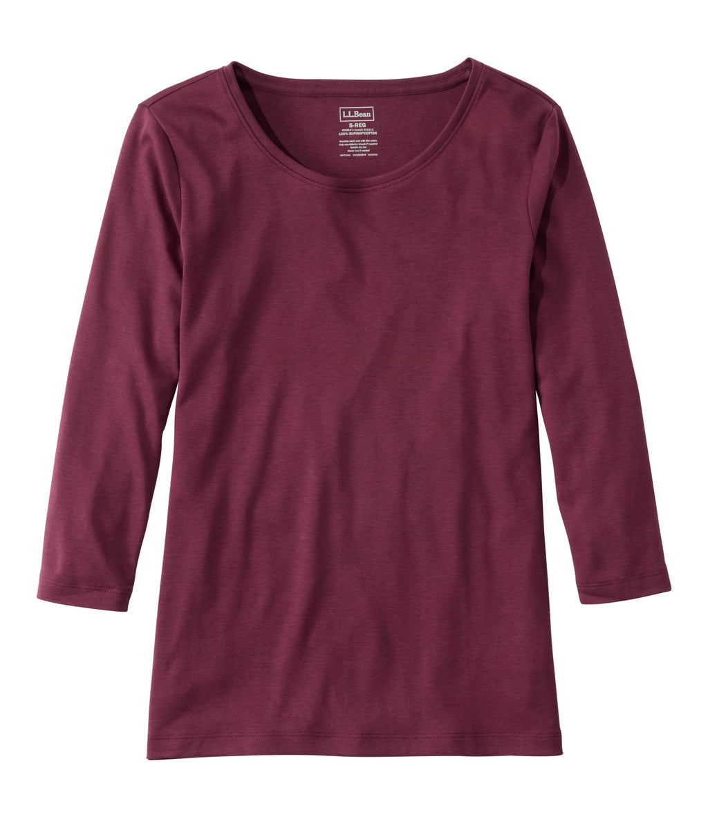 Women's Pima Cotton Jewel Neck T-Shirt - Black