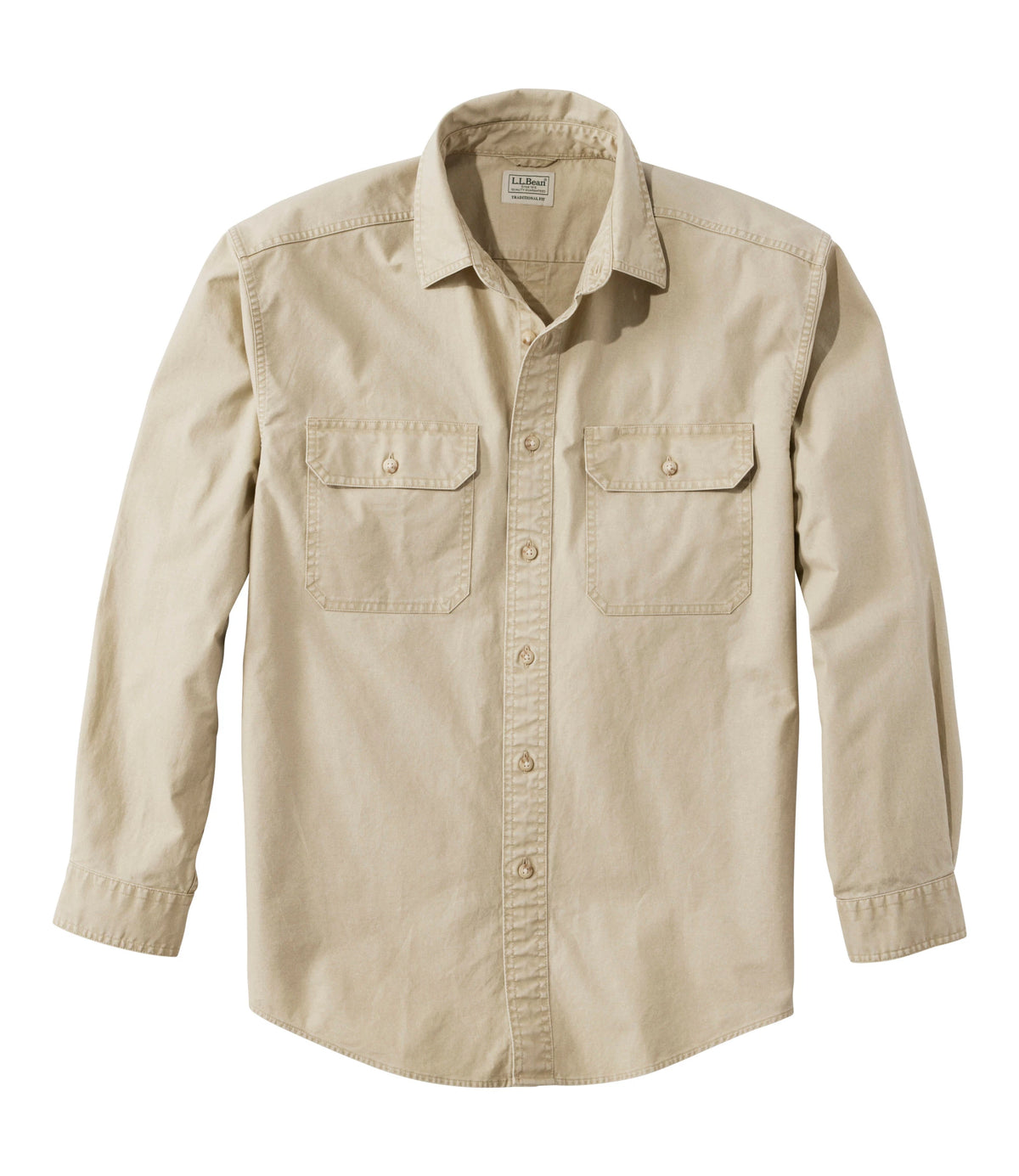 Men's Cotton Canvas Button-Down Shirt - Green
