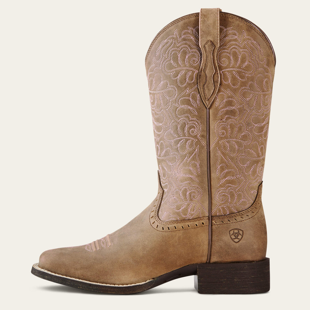 Women's Wide Square Toe Western Boots - Brown
