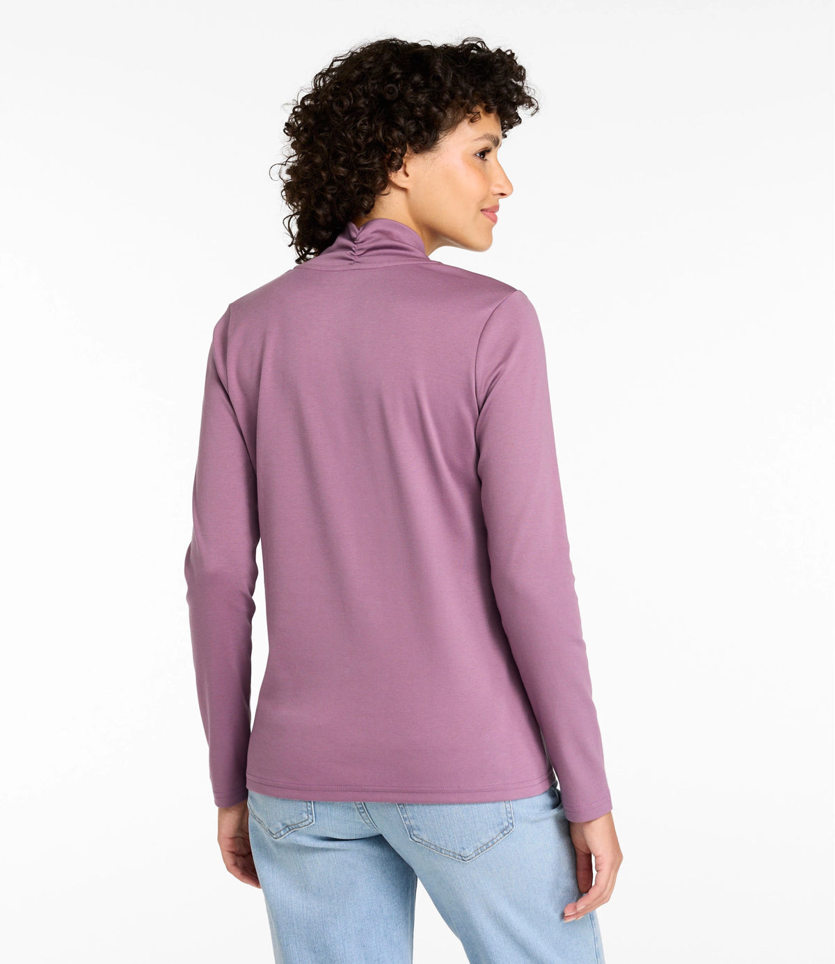 Women's Pima Cotton Shawl Collar T-Shirt - Blue