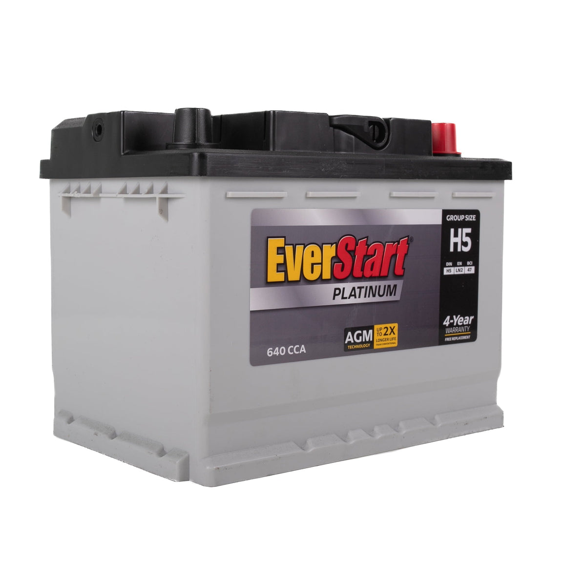 EverStart Platinum AGM Battery, Group Size H5, 12 Volts, 640 CCA, 100 RC