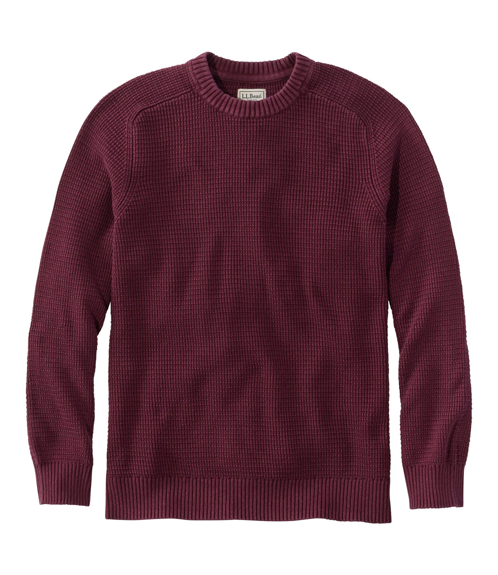 Men's Textured Cotton Crewneck Sweater - Sienna