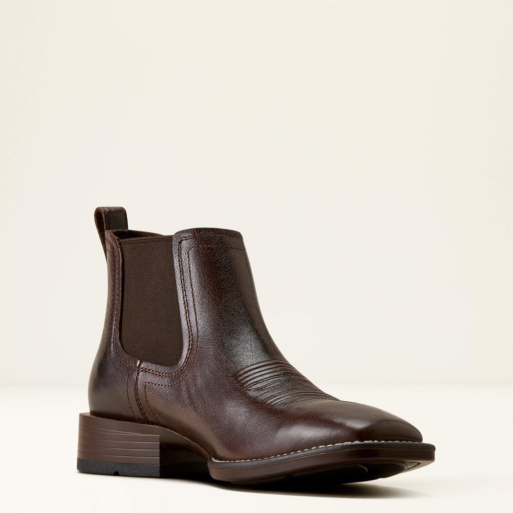 Men's Suede Wide Square Toe Chelsea Boots - Navy